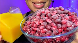 ASMR  Eating Frozen Pomegranate amp Orange Juice 🍊 [upl. by Inaliak]