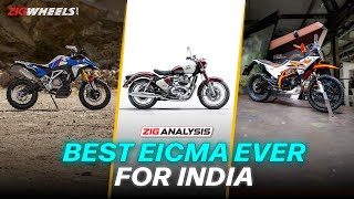 Coming to INDIA Best Bikes From EICMA 2024 KTM BMW Aprilia Royal Enfield amp more  ZigAnalysis [upl. by Nylarej]