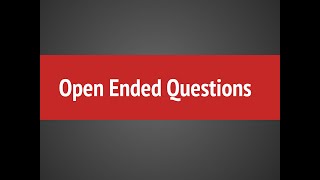 What are Openended Questions [upl. by Otero]