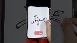 C Bird art simple tutorial trending satisfying [upl. by Ydroj]