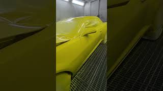 Camaro oven paint yellow bumblebee automobile car transformers jeddah how gm camaross chevy [upl. by Livvy]