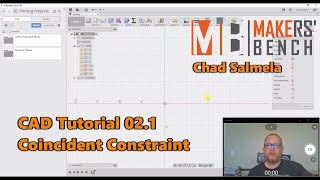 CAD Tutorial 021 Coincident Constraint [upl. by Nwahsaj]