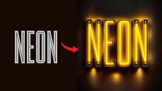 Neon Text Effect Tutorial Photoshop Firefly [upl. by Lali]