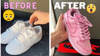 Custom Nike Dunk Low Dyed Pink [upl. by Nottarts472]