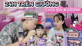 Thử Thách 24H Sống Trên Giường Ngủ Ăn Và Chơi Toàn Là Đồ Hình Kuromi  MiMi Family [upl. by Buyers]