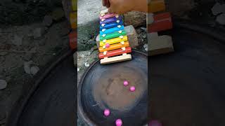 Marble run vs xylophone asmrpink balls373shorts [upl. by Cianca]