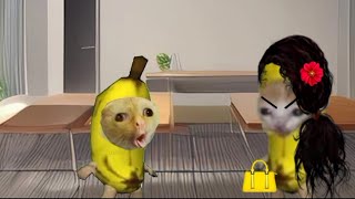 Banana Cat mom Getting Angry 😡 on Banana Cat🥺 bananacat happycats [upl. by Geoffrey]