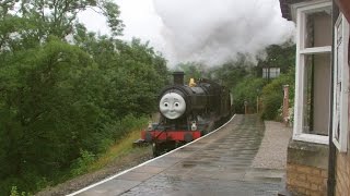 Llangollen Railway 282014  GWR 3802 in full steam approaching Berwyn Station [upl. by Arjan]