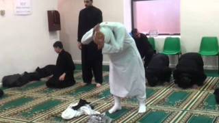 Sunni Deoband Wahabi Praying in a Shia mosque during Muharam Juloos great sign of unity [upl. by Iver544]