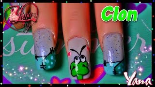 Uñas Decoradas Gusanito Clon  Yana  Nail Art [upl. by Hiltner]