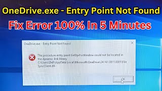 OneDriveexe  Entry Point Not Found  window could not be located in the dynamic link library [upl. by Lemraj]