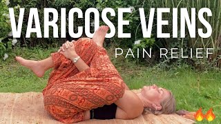 6 Effective Yoga Postures for Varicose Veins  Pain Relief [upl. by Annaes64]