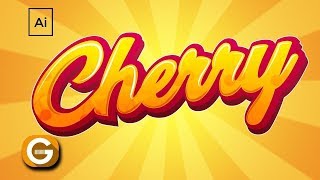 Illustrator Tutorial  Tipografía Personalizada Cherry  Cherry Custom Typography [upl. by Gold958]