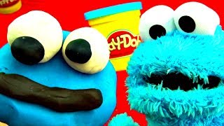 Play Doh Howto Make Baby Cookie Monster Sesame Street PlayDoh Creations DIY Playdough Thomas Tank [upl. by Heimlich830]