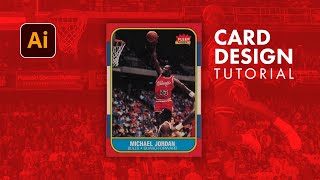 How To Design A Basketball Card 1986 Fleer Michael Jordan Rookie Card  Illustrator Tutorial [upl. by Jacoba81]