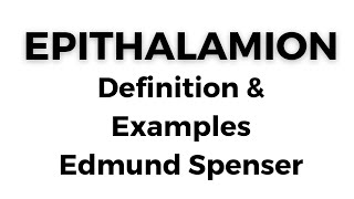 Epithalamion Meaning Summary Definition Examples Edmund Spensers Epithalamion Literary Term [upl. by Vandervelde50]