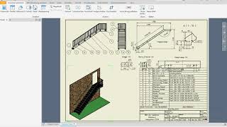 Inventor Tutorial Außentreppe Wandhandlauf Zeichnungsableitung [upl. by Dodi321]