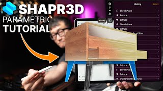 Furniture Design in Shapr3D Using PARAMETRIC MODELING  CAD Modeling For Woodworkers [upl. by Erasmo]