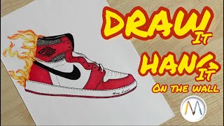 AIR JORDAN sneakers drawing tutorial [upl. by Etsirhc]