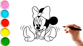 Minnie Mouse Drawing Easy For Kids [upl. by Akimit3]