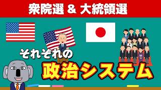 【衆院選amp大統領選】日本とアメリカの政治システムを比較しつつ基本から解説します！ [upl. by Selimah]