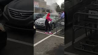 Grocery employee SMASHES smoke filled car 😱 [upl. by Rebme]