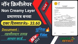 Non Creamy Layer Certificate Online In Maharashtra  How to apply non creamy layer in marathi [upl. by Carn]