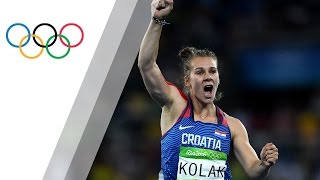 Sara Kolak becomes Javelin Olympic champion [upl. by Auhsohey]