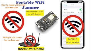 How to make wifi jammer with ESP8266  create multiple ssid for confuse user [upl. by Bentley682]