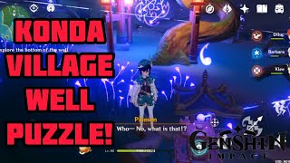 HOW TO COMPLETE KONDA VILLAGE WELL PUZZLE QUEST KONDA VILLAGE PUZZLE Inazuma Genshin Impact 20 [upl. by Lekim]