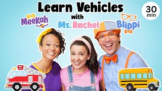 Blippi amp Ms Rachel Learn Vehicles  Wheels on the Bus  Videos for Kids  Tractor Car Truck  More [upl. by Aundrea]