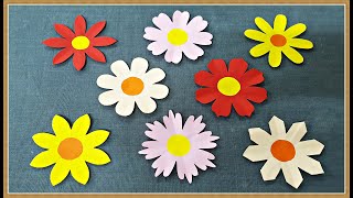 How to Make 8 Different Paper Flowers Shapes  Easy Paper Cutting Flower Craft  DIY Easy Craft diy [upl. by Llirpa814]