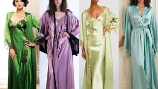 elegance Silk women nightwear sleepwear night gown ideas [upl. by Ynaiffit394]