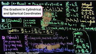 The Gradient in Cylindrical and Spherical Coordinates [upl. by Accire394]