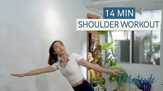 14分鐘 美肩組合皮拉提斯｜上肢低強度｜14min shoulder workout｜Pilatude [upl. by Trellas]