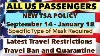 US TRAVEL RESTRICTIONS 2021  SPECIFIC TYPE OF MASK REQUIRED  TRAVEL BAN AND QUARANTINE [upl. by Ariuqahs690]