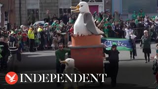 Live St Patricks Day parade marches through the Irish capital [upl. by Derr]