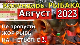 Календарь рыбака на Август 2023 Лунный календарь клева Август 2023 Прогноз клева рыбы на Август [upl. by Oam]