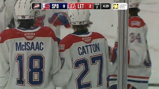 Projected top 10 pick in the 2024 NHL Draft Berkly Catton season highlight with Spokane in the WHL [upl. by Hewe]