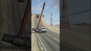 Reverse Cars vs Giant Hammer Crashbeamngdrive shortvideo shorts [upl. by Reinertson653]