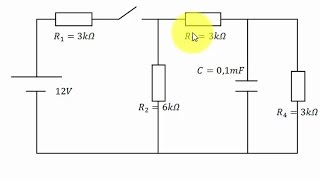 CIRCUITO CON CAPACITOR o CONDENSADOR  transitorio permanente y constante de tiempo [upl. by Georgina]