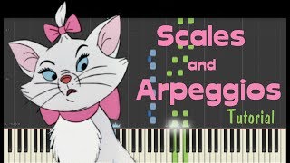 The Aristocats  Scales and Arpeggios  Easy piano cover [upl. by Airrotal]