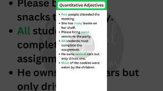 Quantitative Adjectives in English Grammar learnenglish shorts [upl. by Aziar]