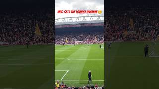 Which player from LFC gets the most cheers at the Kop🤔 lfctv football premierleague lfcc [upl. by Stesha]