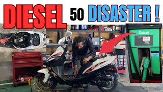 DISASTER AT THE PUMP DIESEL DEVASTATION CRIPPLED THIS SCOOTER HOW TO FIX IT [upl. by Hsivat670]