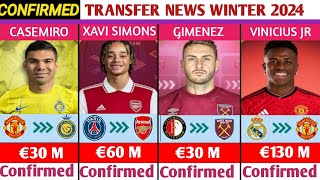 ALL CONFIRMED AND RUMOURS WINTER TRANSFER NEWSDONE DEALS✔ CASEMIRO TO ALNASSRSIMONS TO ARSENAL [upl. by Tiraj]