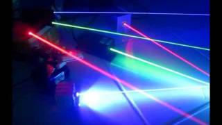 BIG SCARY LASERS 46W of Blue Green Red and Violet Lasers [upl. by Adnahs128]