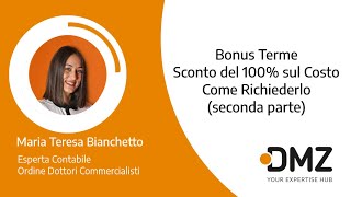 Bonus Terme Sconto del 100 sul Costo Come richiederlo seconda parte [upl. by Danais]