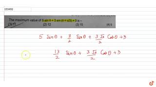 The maximum value of 5 sin theta3 sin theta  pi3  3 is [upl. by Rollins]