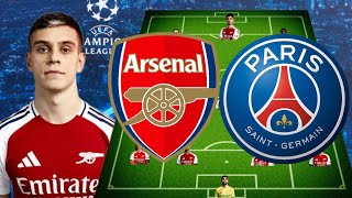 TROSSARD STARTS ARSENAL POTENTIAL LINEUP AGAINST PSG [upl. by Arrad733]